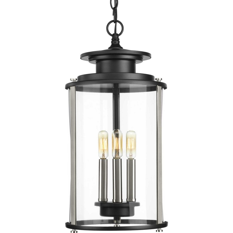 Squire Three Light Hanging Lantern in Black