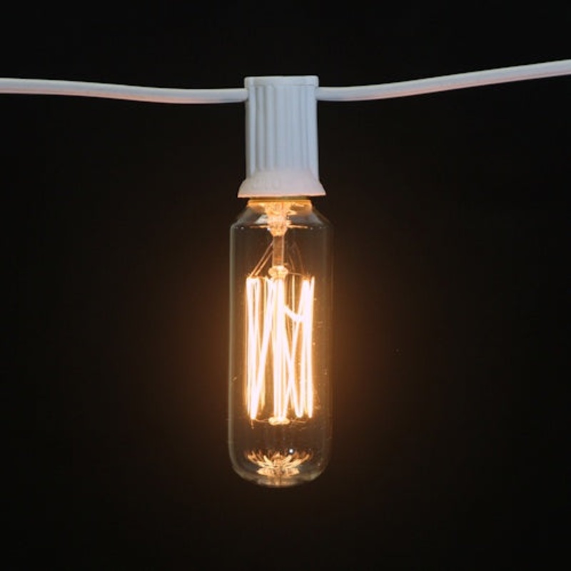 T8 Antique Bulb, Squirrel Cage Filament, 15W, E17, Clear