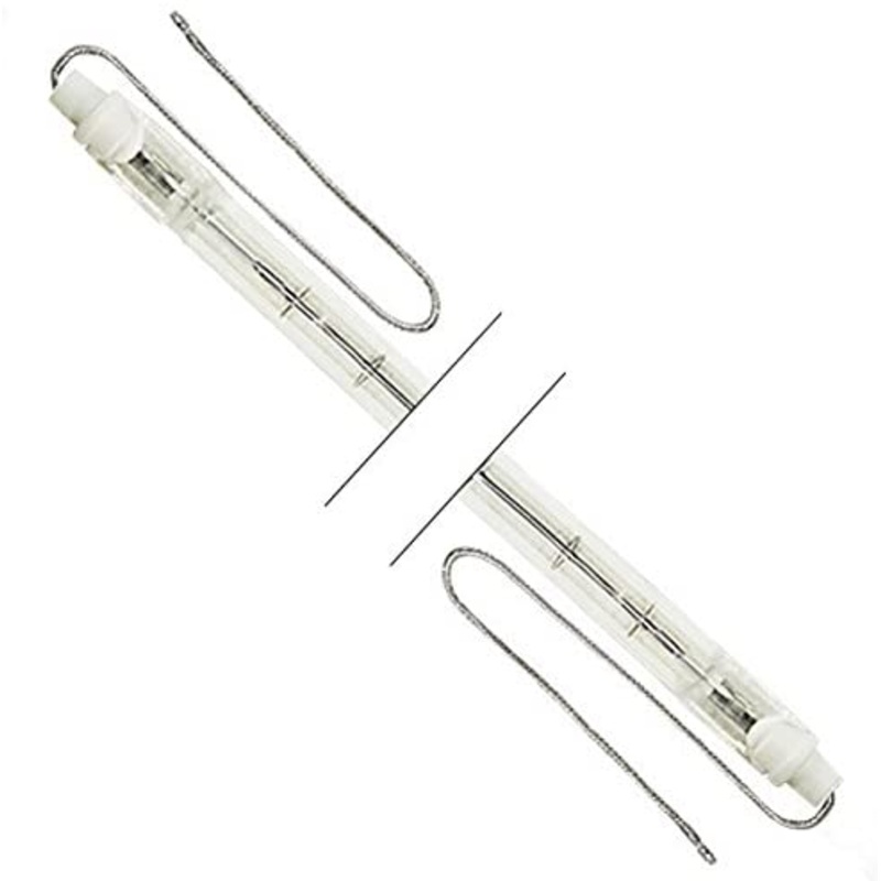 Ushio 1001287 - 1350 Watt Halogen Light Bulb - QIR Heat Lamp - Clear - Round Ceramic w/ Wire Leads - 115 Volt (20 Pack)