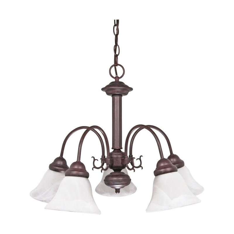 Ballerina - 5 Light Chandelier with Alabaster Glass - Old Bronze Finish