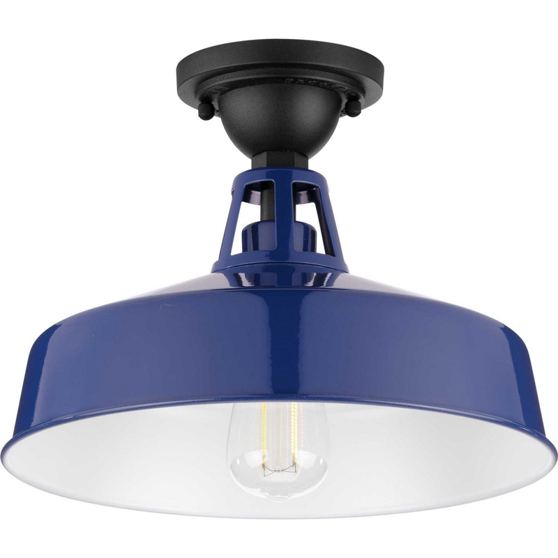 Cedar Springs One Light Semi Flush Mount in Navy