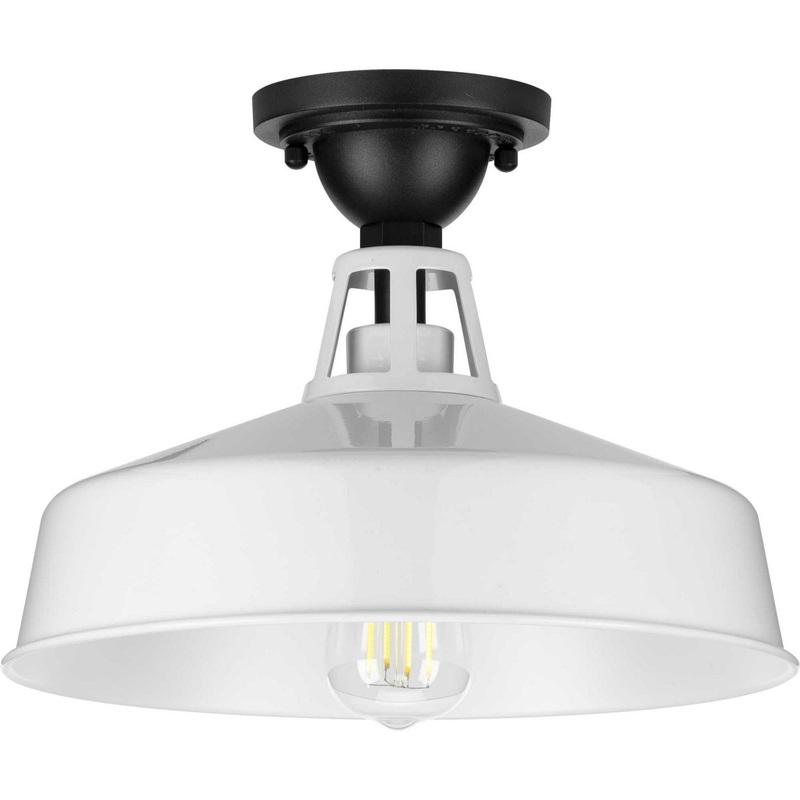 Cedar Springs One Light Semi Flush Mount in White