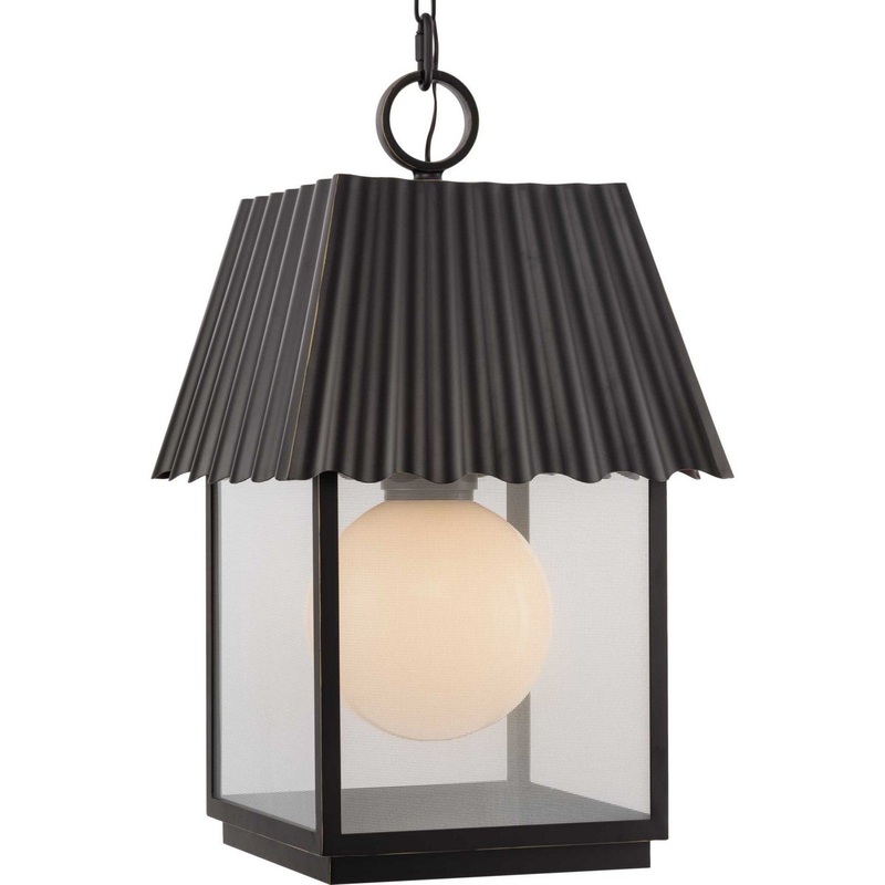 Point Dume-Hook Pond One Light Outdoor Hanging Lantern in Oil Rubbed Bronze