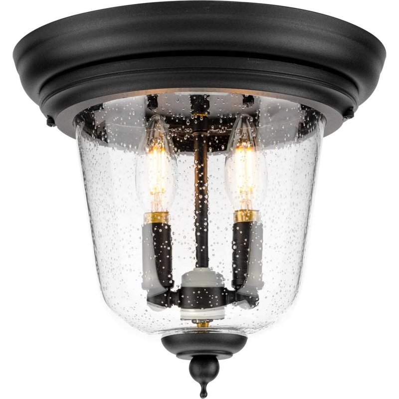 Ashmore Two Light Close to Ceiling in Textured Black
