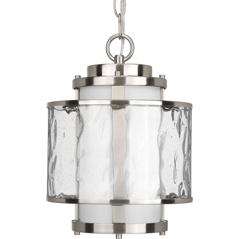Bay Court One Light Hanging Lantern in Brushed Nickel