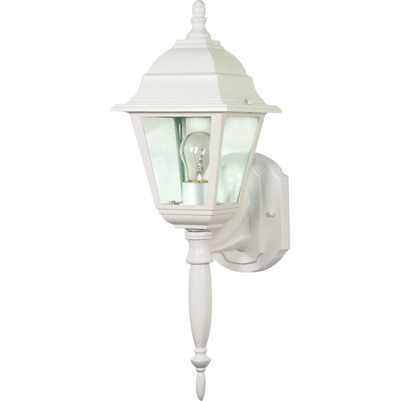 Briton - 1 Light 18" Wall Lantern with Clear Seeded Glass - White Finish
