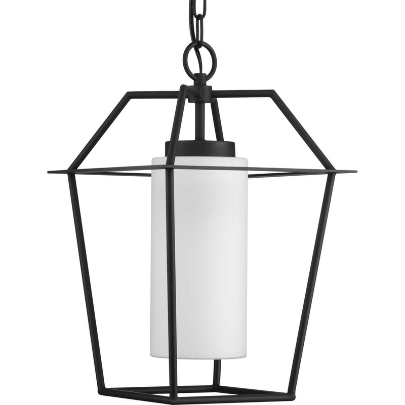 Chilton One Light Outdoor Hanging Lantern in Black