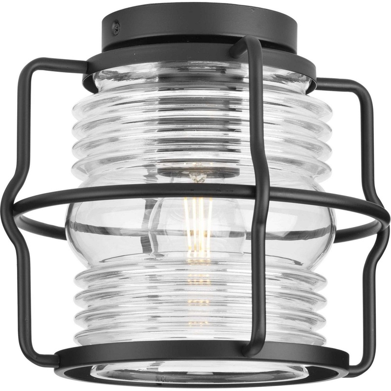 Keegan One Light Outdoor Flush Mount in Matte Black