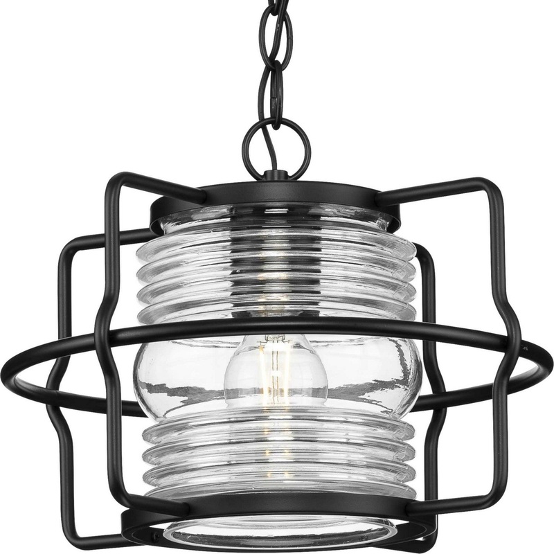 Keegan One Light Outdoor Hanging Lantern in Matte Black