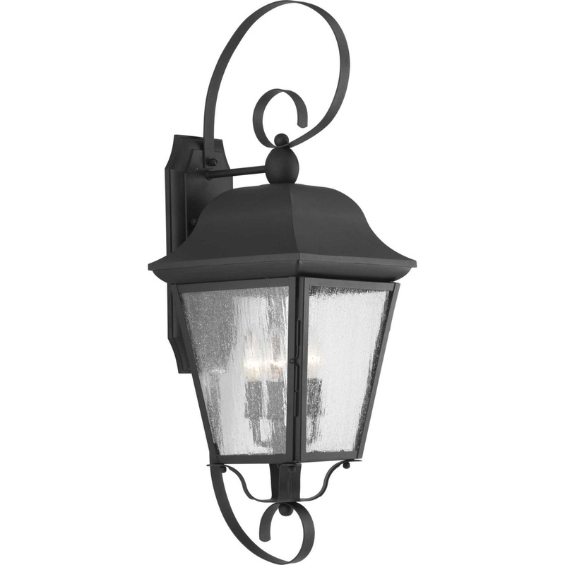 Kiawah Three Light Large Wall Lantern in Black