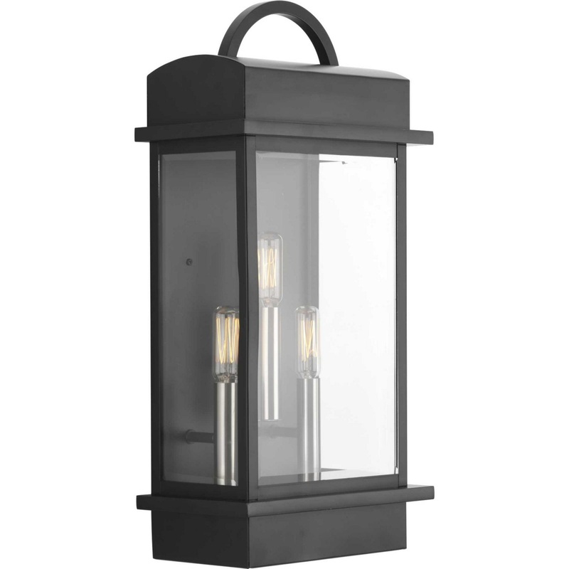 Santee Three Light Large Wall Lantern in Black