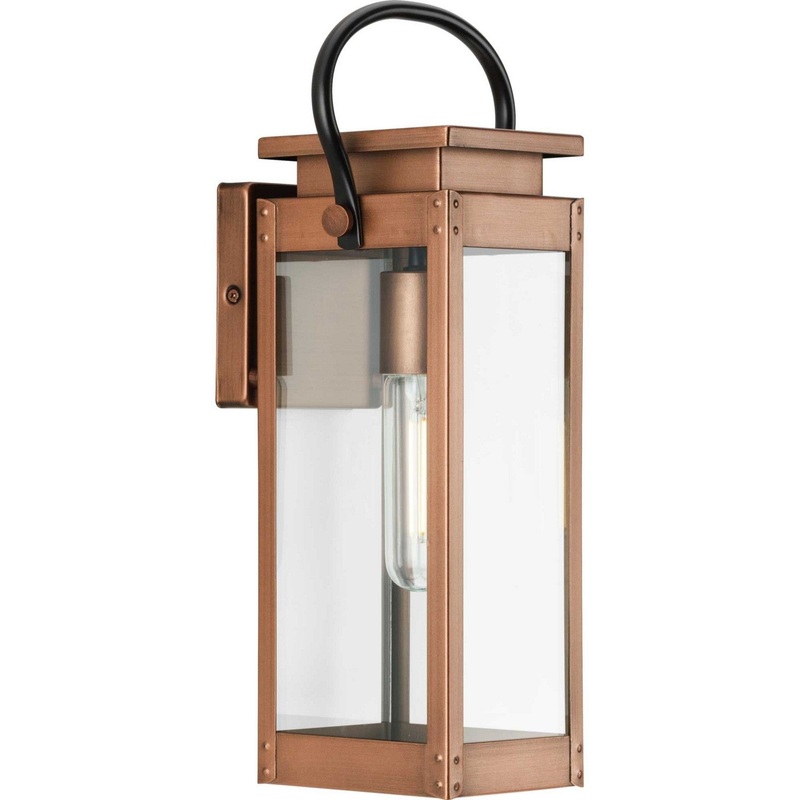 Union Square One Light Outdoor Wall Lantern in Antique Copper (Painted)
