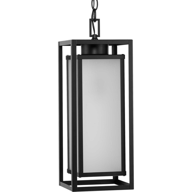Unison One Light Outdoor Hanging Lantern in Matte Black