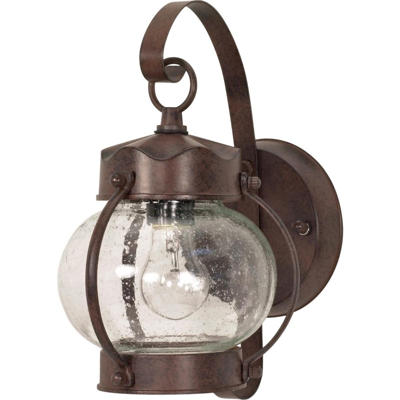 1 Light 11" - Onion Lantern with Clear Seeded Glass - Old Bronze Finish