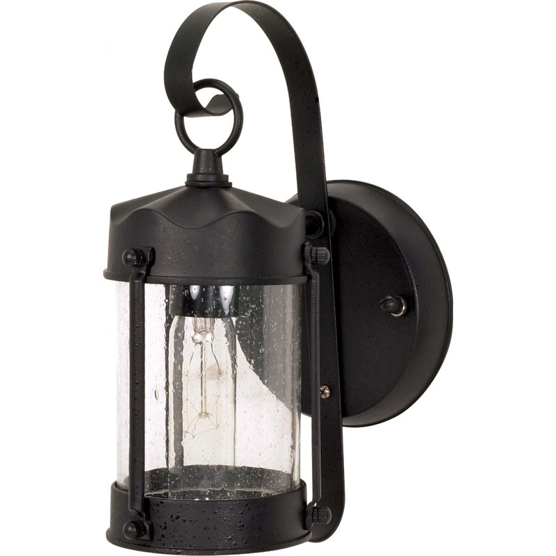 1 Light 11" - Piper Lantern with Clear Seeded Glass - Textured Black Finish