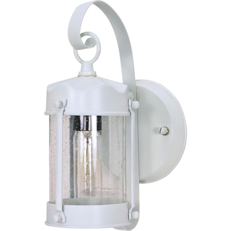 1 Light 11" - Piper Lantern with Clear Seeded Glass - White Finish