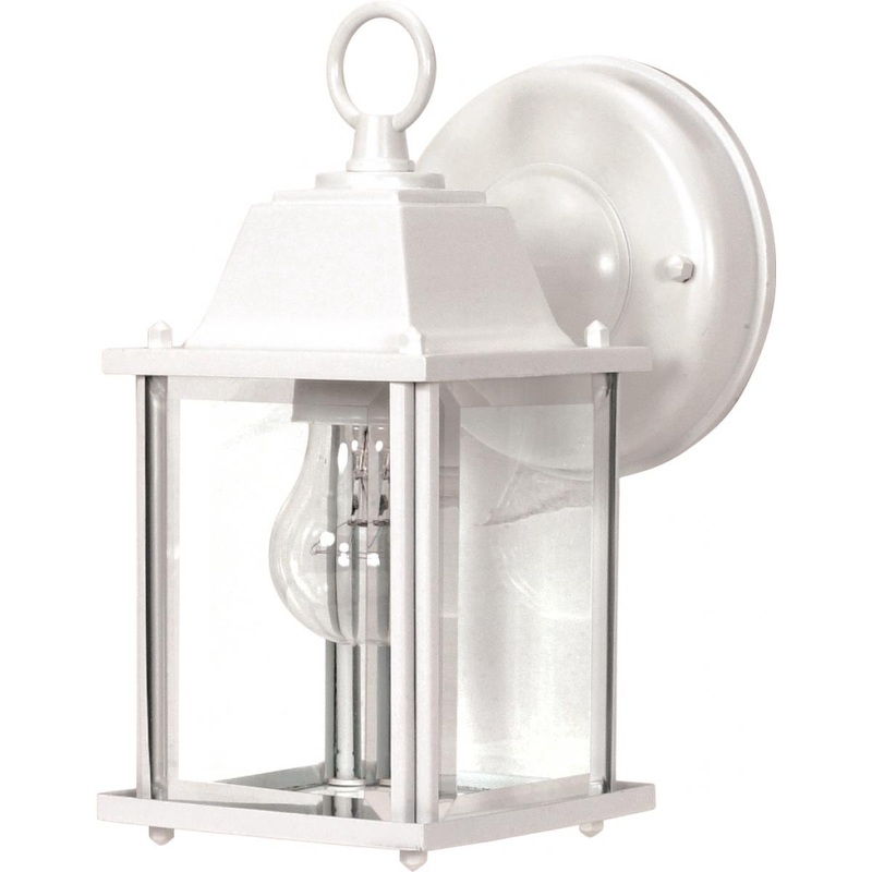 1 Light 9" - Cube Lantern with Clear Beveled Glass - White Finish