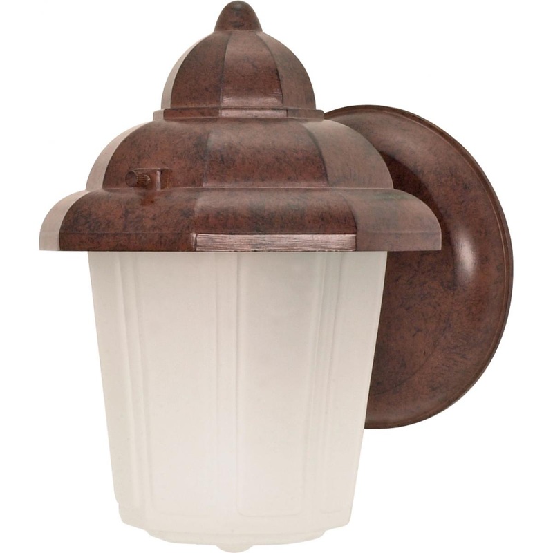 1 Light 9" - Hood Lantern with Satin Frosted Glass - Old Bronze Finish