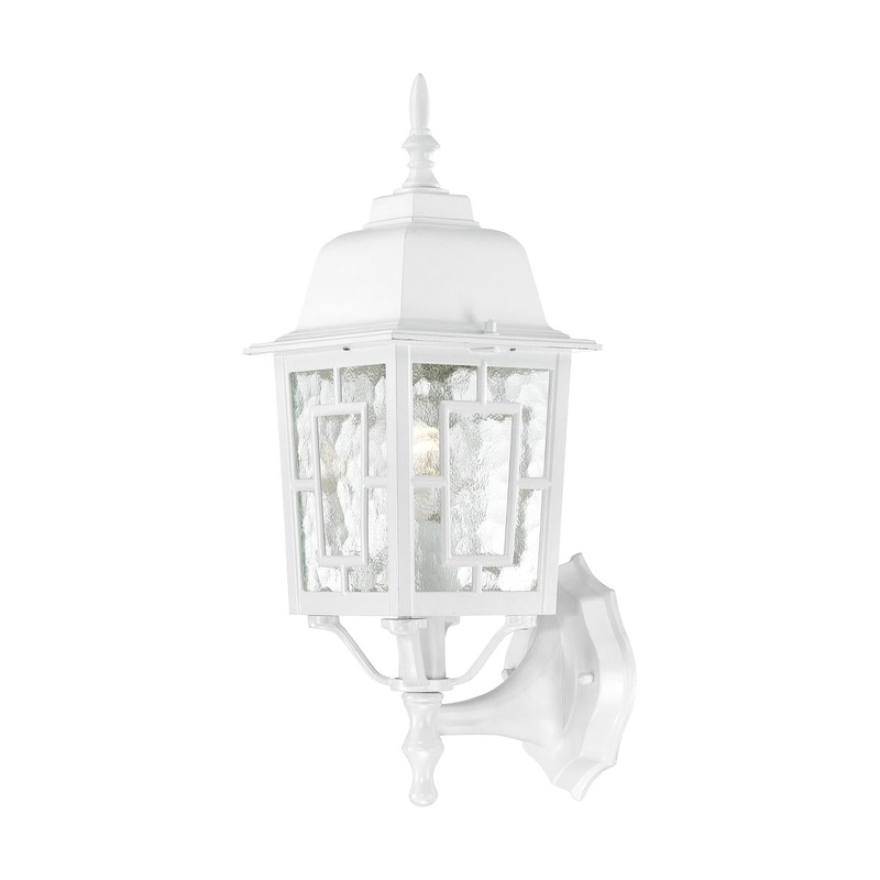 Banyan - 1 Light 17" Wall Lantern with Clear Water Glass - White Finish