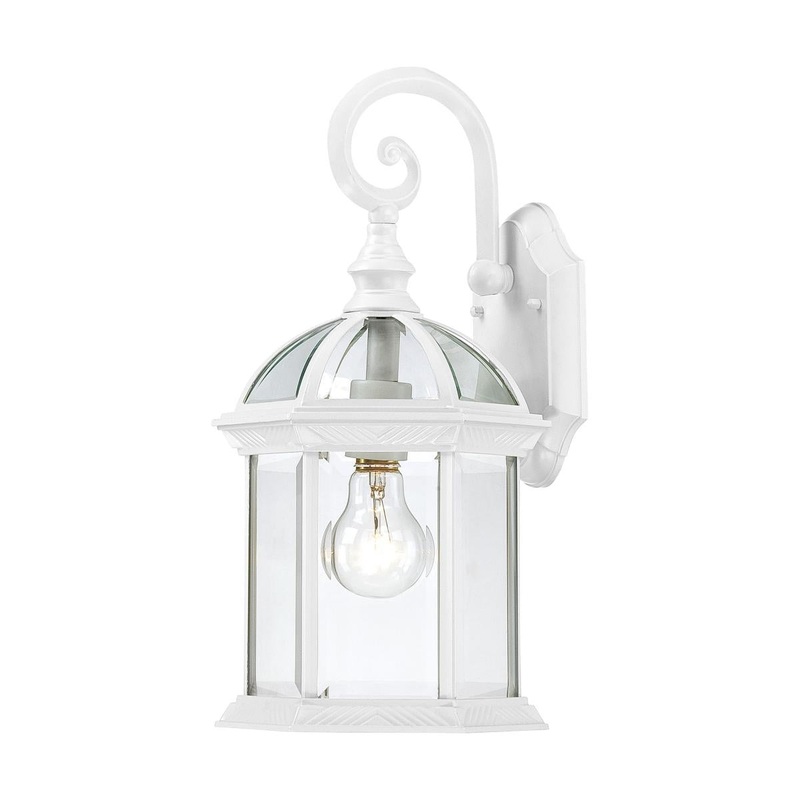 Boxwood - 1 Light 15" Wall Lantern with Clear Beveled Glass - White Finish
