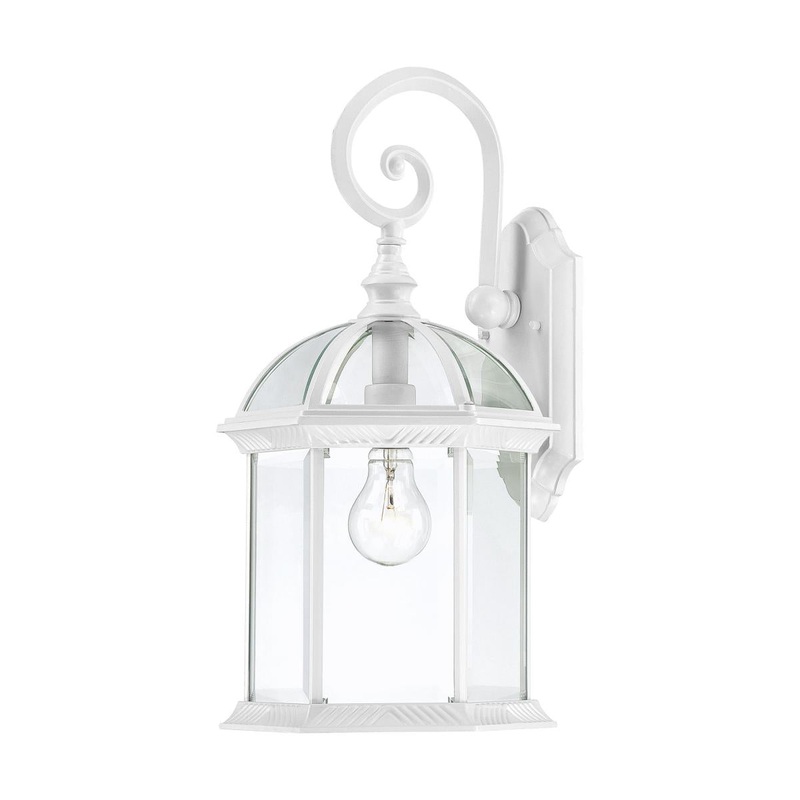 Boxwood - 1 Light 19" Wall Lantern with Clear Beveled Glass - White Finish
