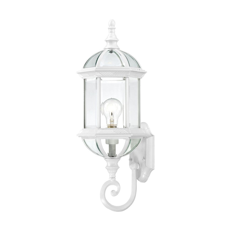 Boxwood - 1 Light 22" Wall Lantern with Clear Beveled Glass - White Finish