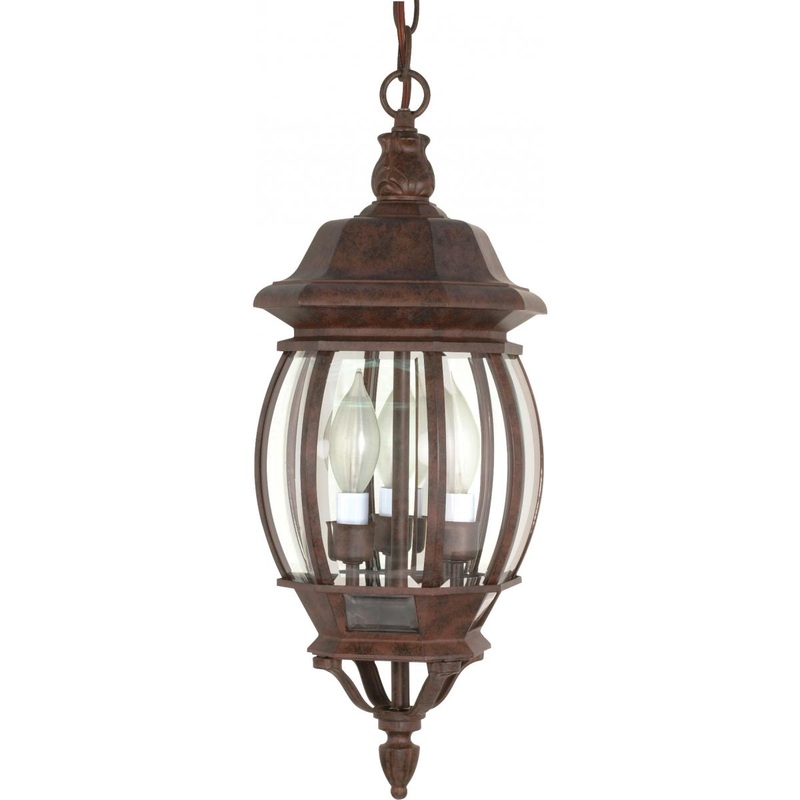 Central Park - 3 Light 20" Hanging Lantern with Clear Beveled Glass - Old Bronze Finish