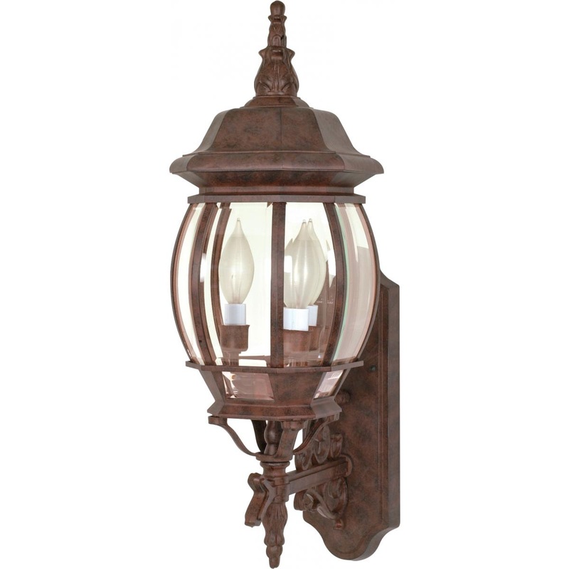 Central Park - 3 Light 22" Wall Lantern with Clear Beveled Glass - Old Bronze Finish