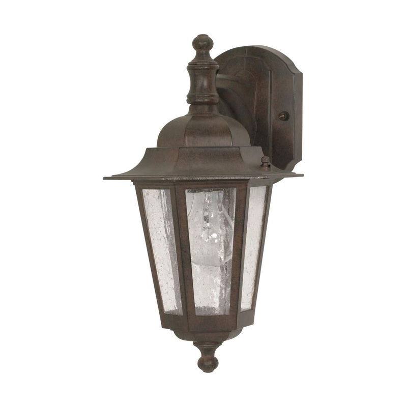 Cornerstone - 1 Light 13" Wall Lantern - Arm Down with Clear Seeded Glass - Old Bronze Finish