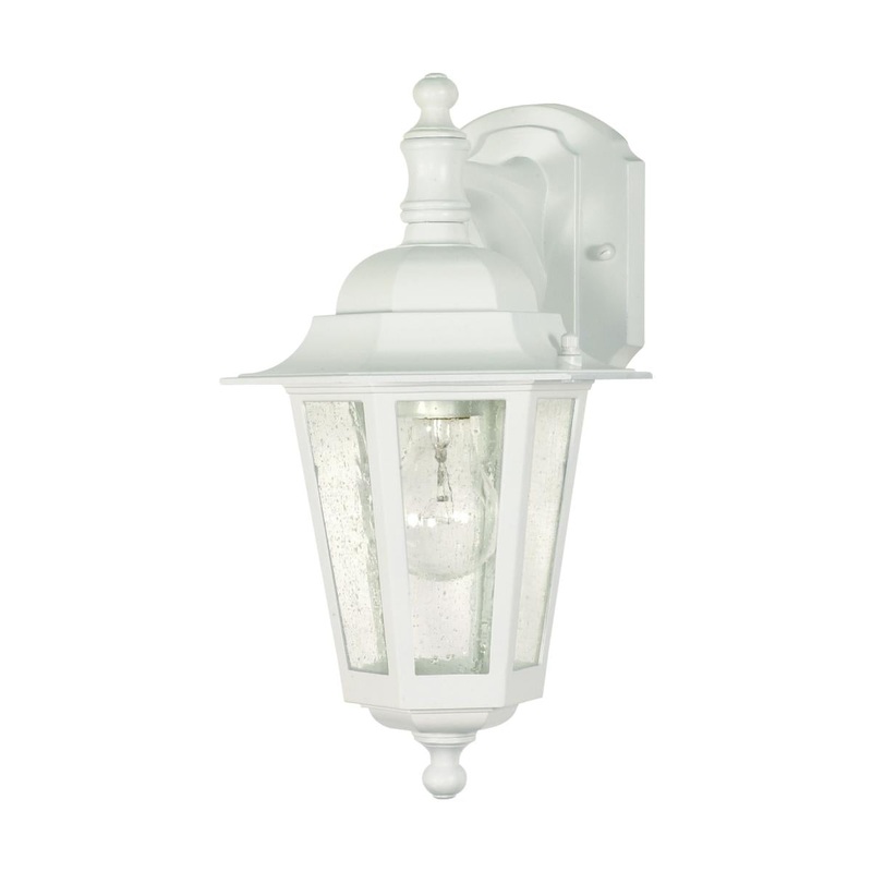 Cornerstone - 1 Light 13" Wall Lantern - Arm Down with Clear Seeded Glass - White Finish