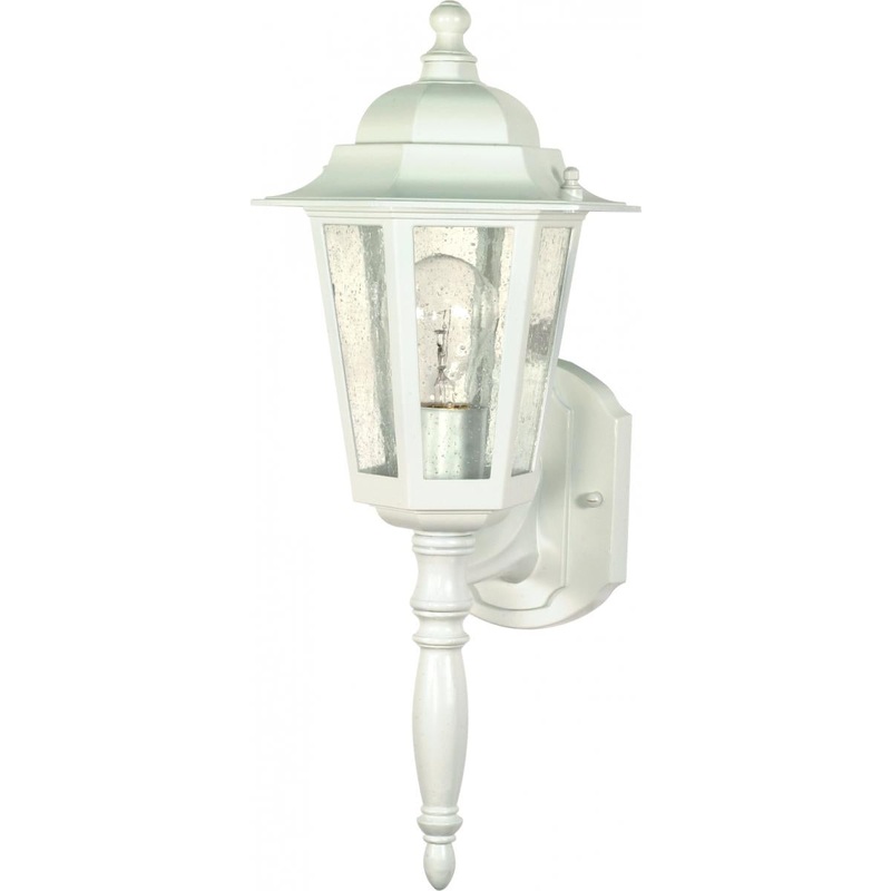 Cornerstone - 1 Light 18"Wall Lantern with Clear Seeded Glass - White Finish
