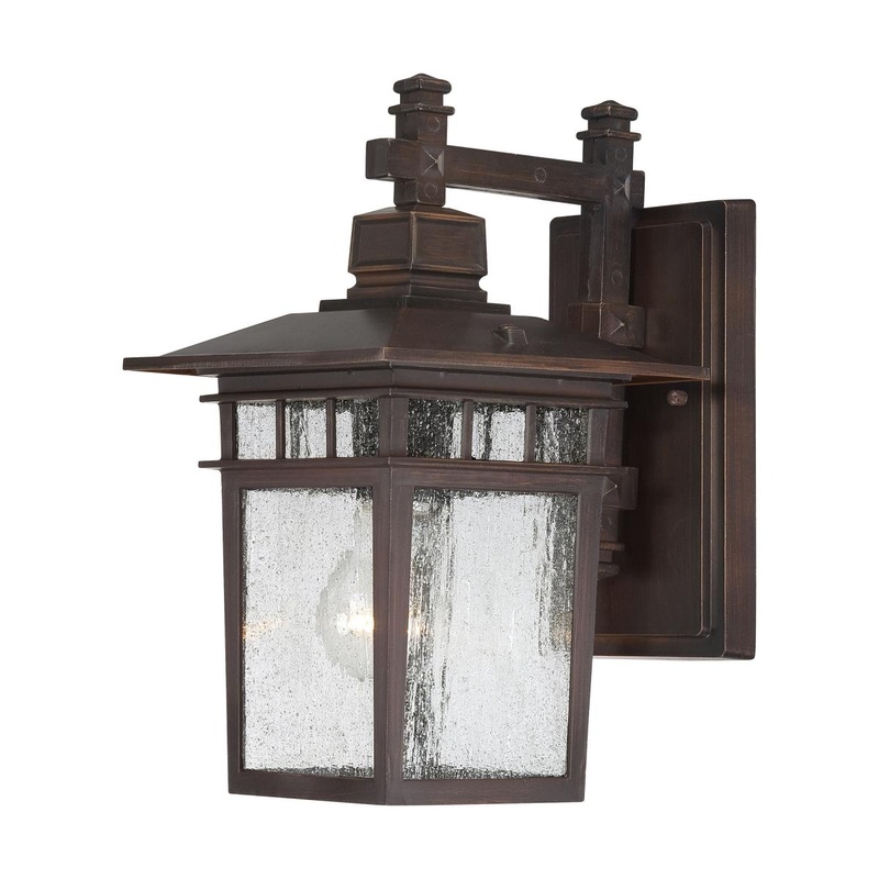 Cove Neck - 1 Light 12" Wall Lantern with Clear Seed Glass - Rustic Bronze Finish