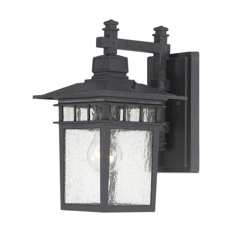 Cove Neck - 1 Light 12" Wall Lantern with Clear Seed Glass - Textured Black Finish