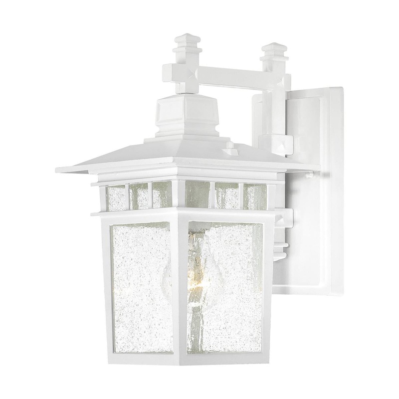 Cove Neck - 1 Light 12" Wall Lantern with Clear Seed Glass - White Finish