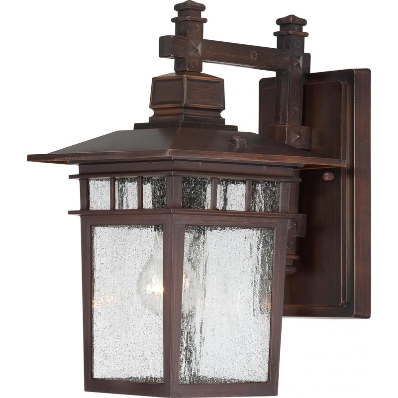 Cove Neck - 1 Light 14" Wall Lantern with Clear Seed Glass - Rustic Bronze Finish