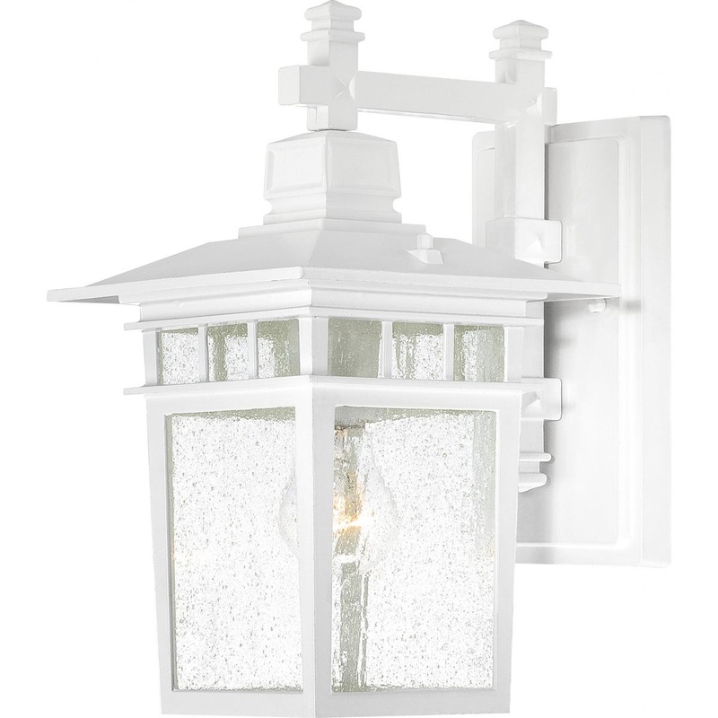 Cove Neck - 1 Light 14" Wall Lantern with Clear Seed Glass - White Finish
