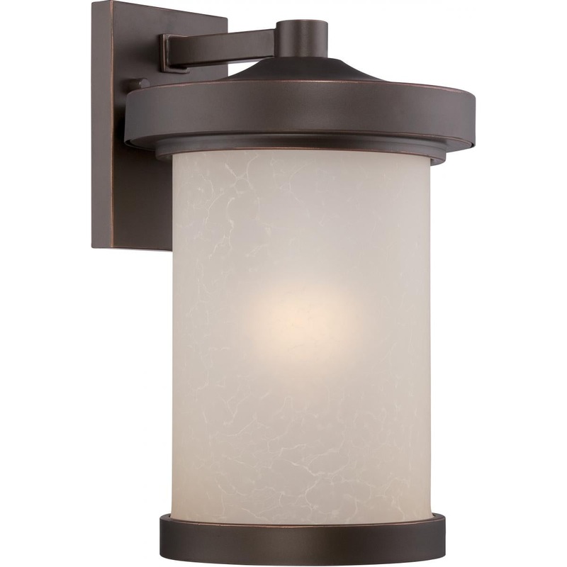 Diego - LED Large Wall Lantern with Satin Amber Glass - Mahogany Bronze Finish