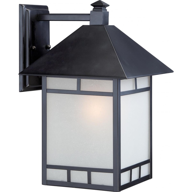 Drexel - 1 Light - 10" with Frosted Seed Glass - Stone Black Finish