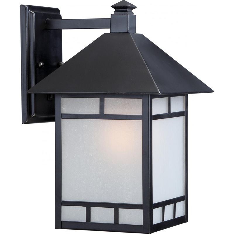 Drexel - 1 Light - 9" with Frosted Seed Glass - Stone Black Finish