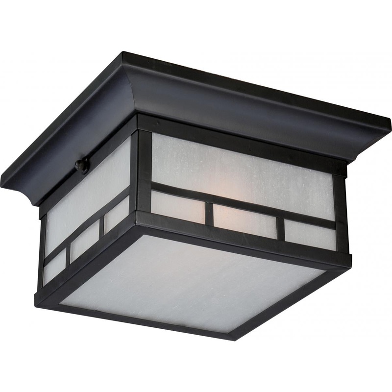 Drexel - 2 Light - Flush with Frosted Seed Glass - Stone Black Finish