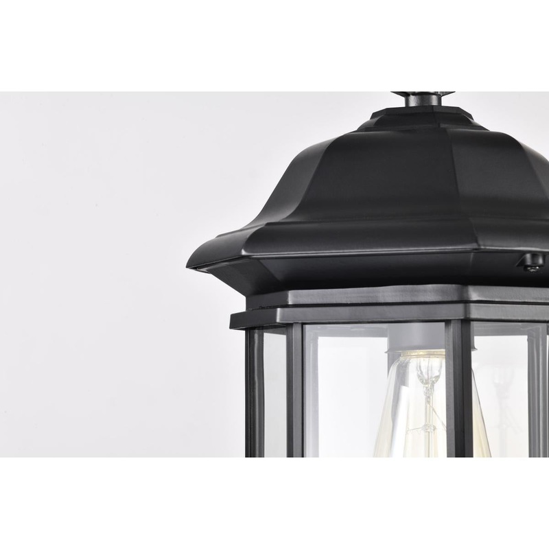 Hopkins Collection Outdoor 12 inch Hanging Lantern; Matte Black Finish with Clear Glass