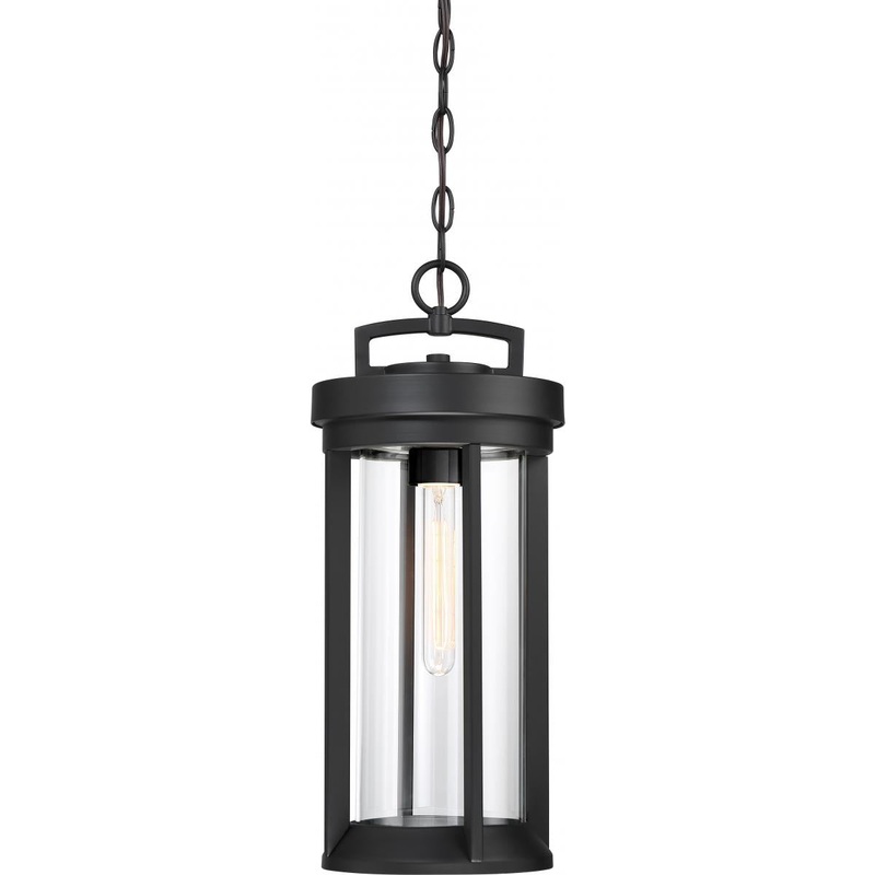 Huron - 1 Light Hanging Lantern with Clear Glass - Aged Bronze Finish