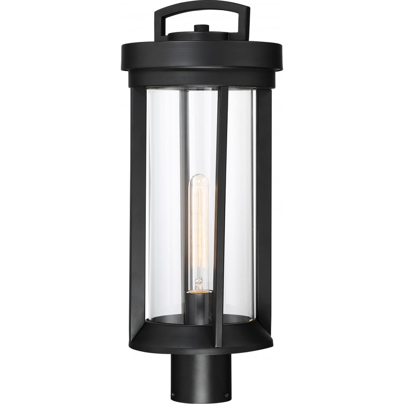 Huron - 1 Light Post Lantern with Clear Glass - Aged Bronze Finish