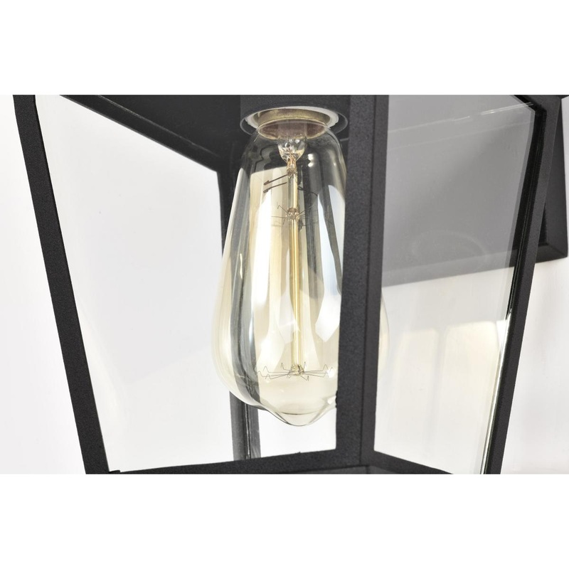 Jasper Collection Outdoor 11 inch Wall Light; Matte Black Finish with Clear Glass