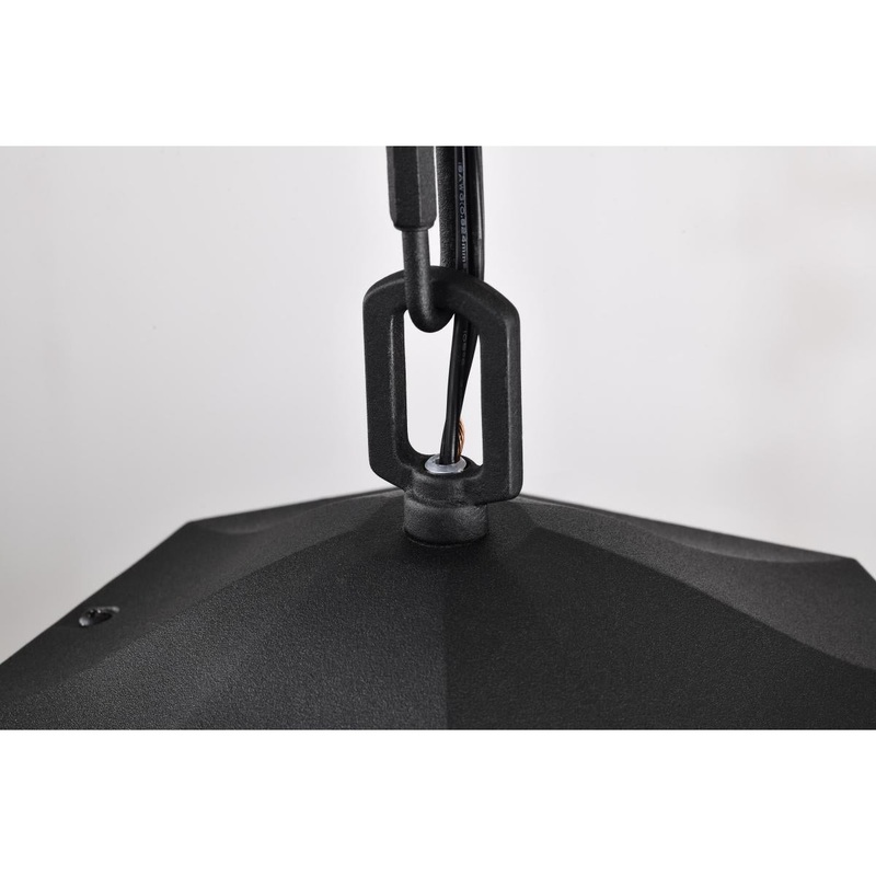 Raiden Collection Outdoor 14.5 inch Hanging Light; Matte Black Finish with Clear Seedy Glass
