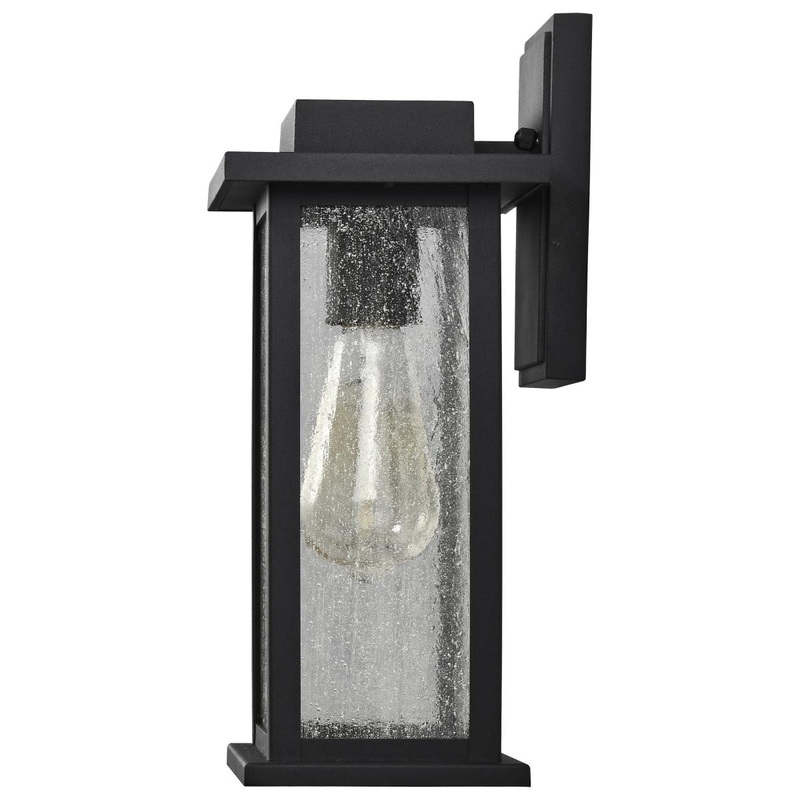 Sullivan; 1 Light Medium Wall Lantern; Matte Black with Clear Seeded Glass