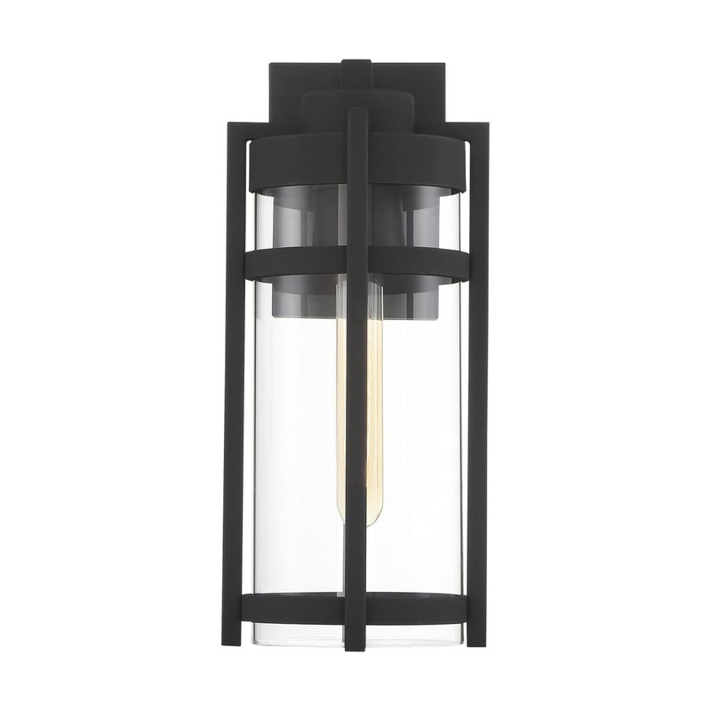 Tofino - 1 Light Medium Wall Lantern - Clear Glass - Textured Black Finish