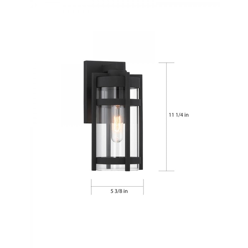 Tofino - 1 Light Small Wall Lantern - Clear Glass - Textured Black Finish