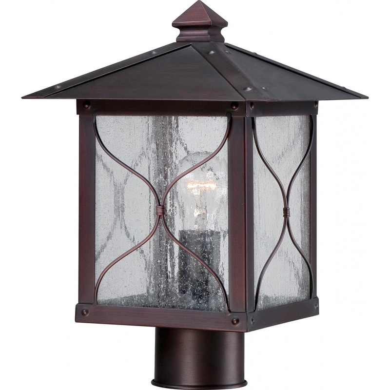 Vega - 1 Light - Post Lantern with Clear Seed Glass - Classic Bronze Finish