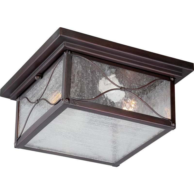 Vega - 2 Light - Flush with Clear Seed Glass - Classic Bronze Finish